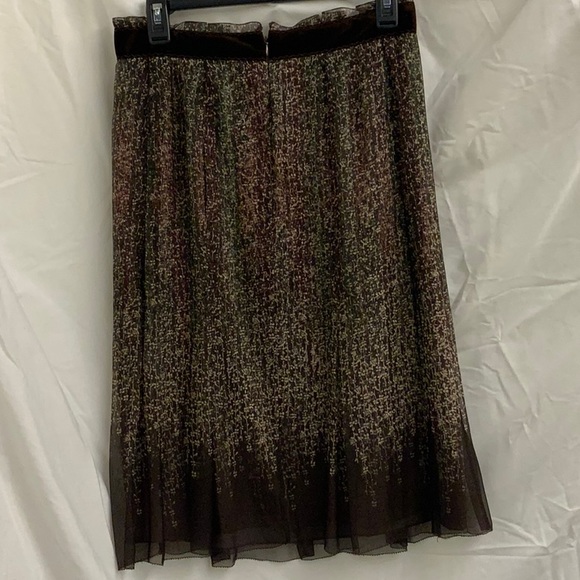 Elie Tahari Pleated Gauzy Silk Skirt with Ribbon Waist - Picture 2 of 8